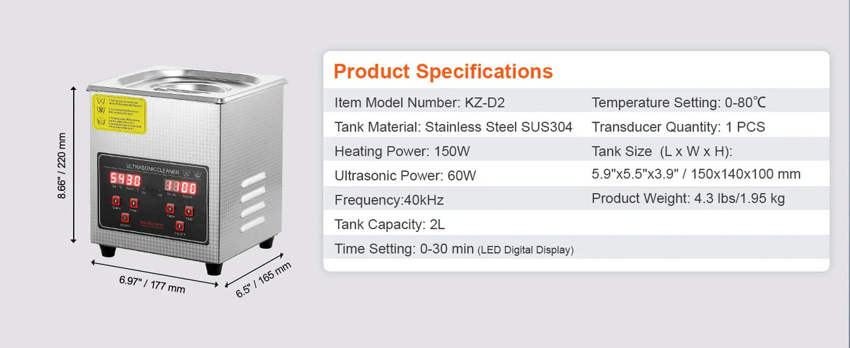 SucceBuy 2L 3L 6L 10L 22L 30L Ultrasonic Cleaner Stainless Steel Portable Heated Cleaning Washing Machine Ultrasound Appliance