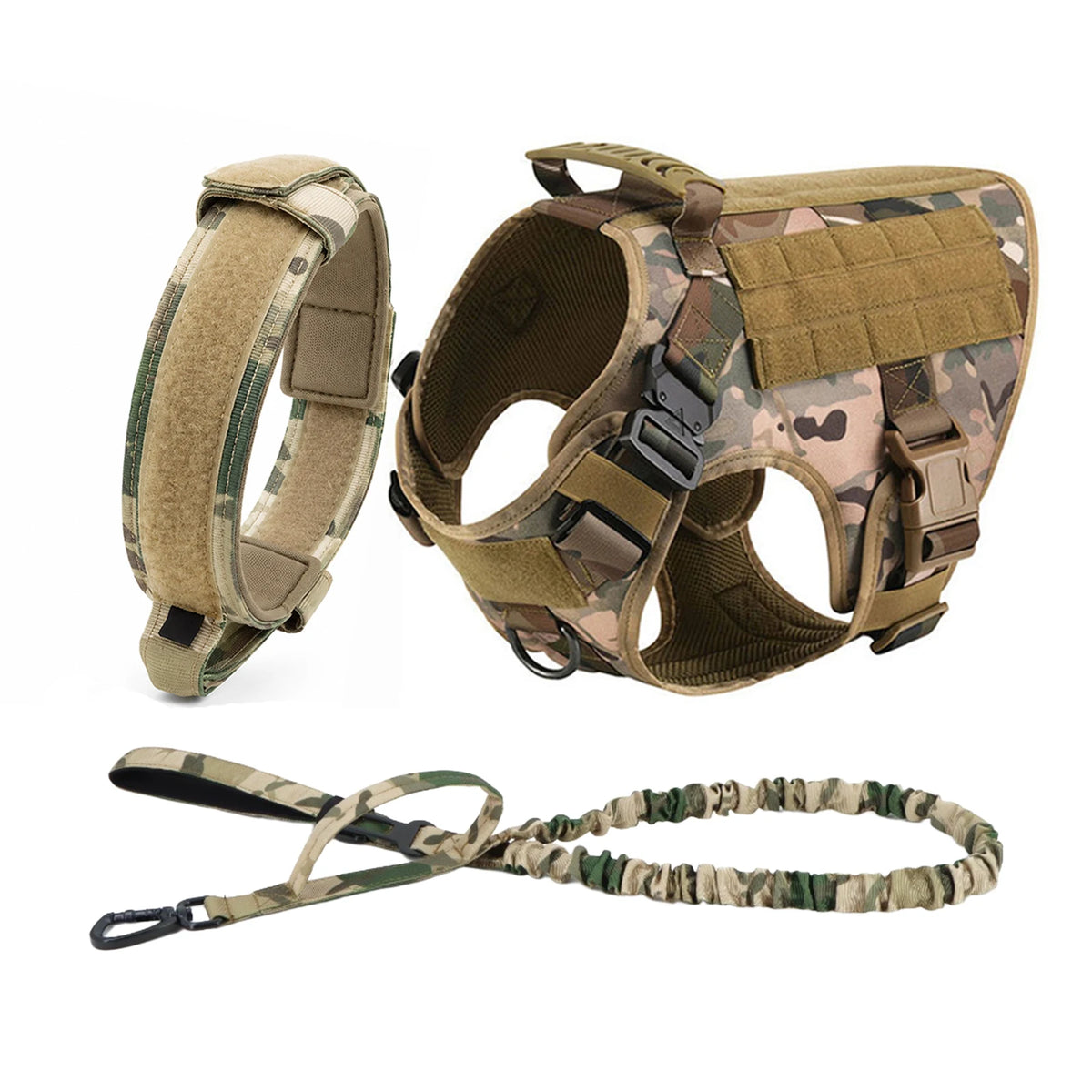 Tactical Dog Harness with MOLLE Pouches, No-Pull Training Vest for Medium and Large Dogs