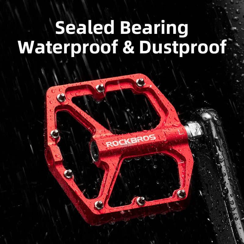 Bike Pedals Aluminum Alloy Anti-slip One-Piece Ultralight Sealed Bearing Cycling Pedals Waterproof Bicycle Accessories