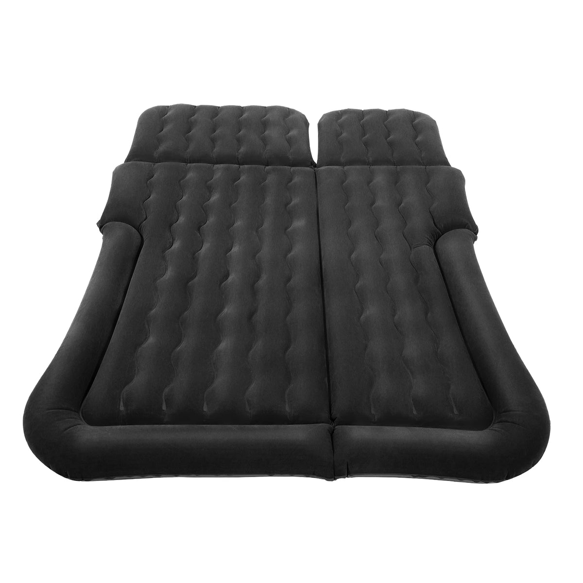 Inflatable Car Back Seat Air Mattress, Foldable Flocked Travel Bed with Pump