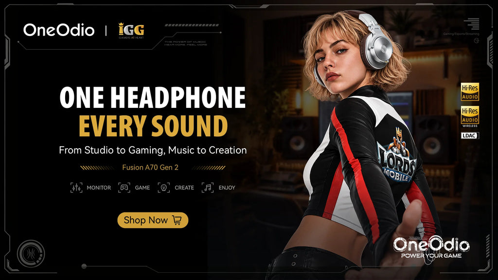 OneOdio A71D Wired Gaming Headset Gamer Over Ear Hi-Res Audio Headphones With Detachable Microphone For PC Computer PS4 PS5 Xbox