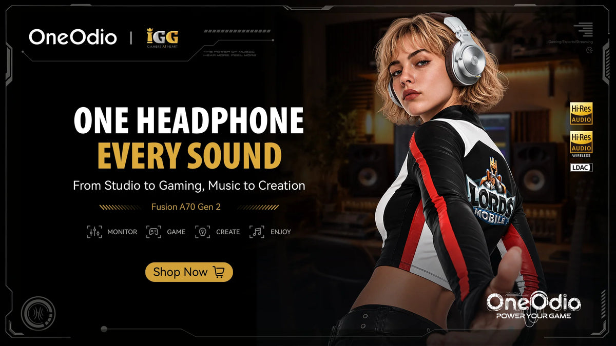 OneOdio A71D Wired Gaming Headset Gamer Over Ear Hi-Res Audio Headphones With Detachable Microphone For PC Computer PS4 PS5 Xbox