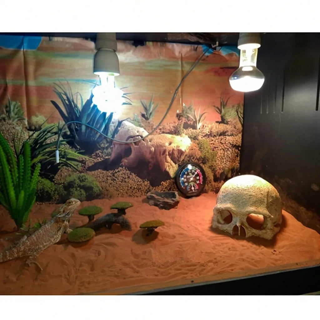 Realistic Artificial Skull Decor for Reptile Terrariums Ideal for Bearded Dragons Snakes Durable Enhances Habitat Aesthetics
