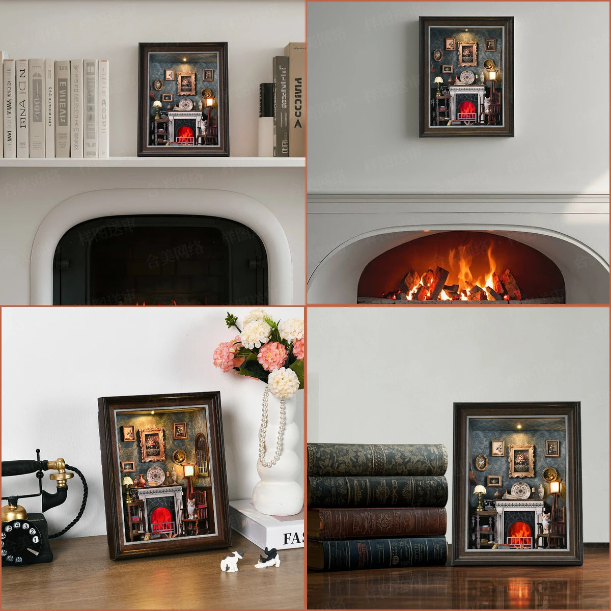 DIY Book Nook Kit, Tailor's Shop 3D Wooden Bookshelf Insert
