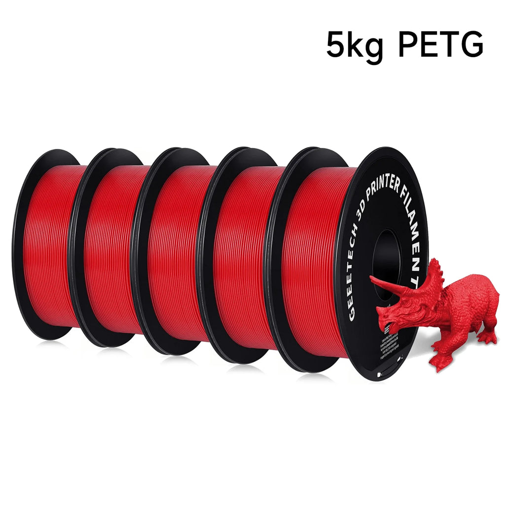 Geeetech PETG 3D Printer Filament 1.75mm 5kg, Durable Multi-Color Pack for FDM Printers