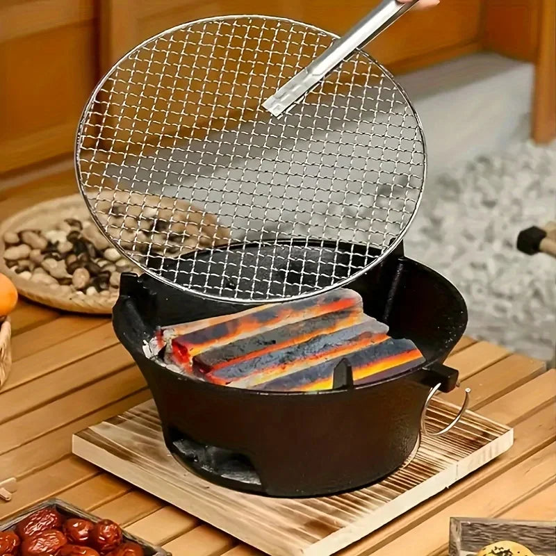 Cast Iron Charcoal Camping Stove for Outdoor Cooking
