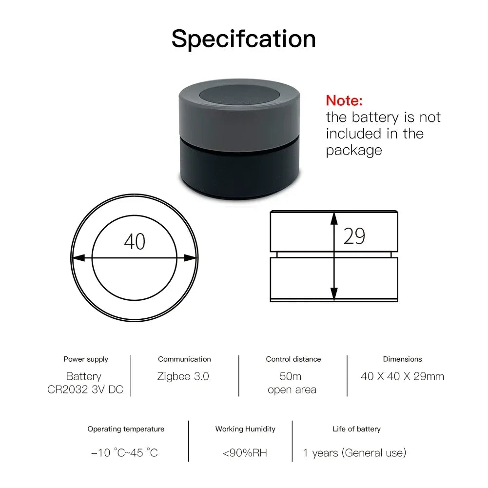 MOES Zigbee Smart Knob Switch, Wireless Scene Controller for Home Automation