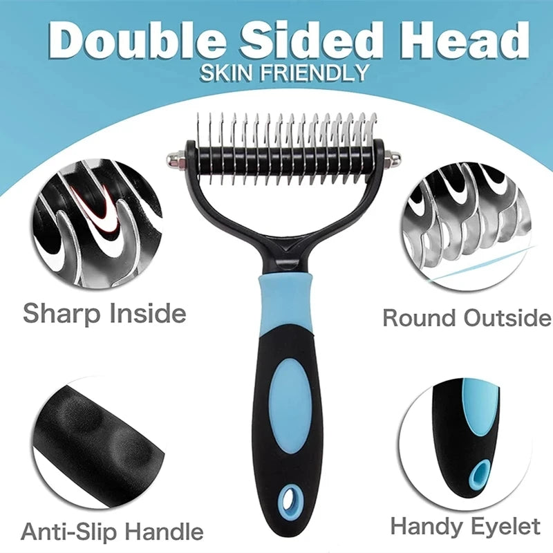 Professional Dog Grooming Brush, Pet Hair Remover Comb for Cats and Dogs