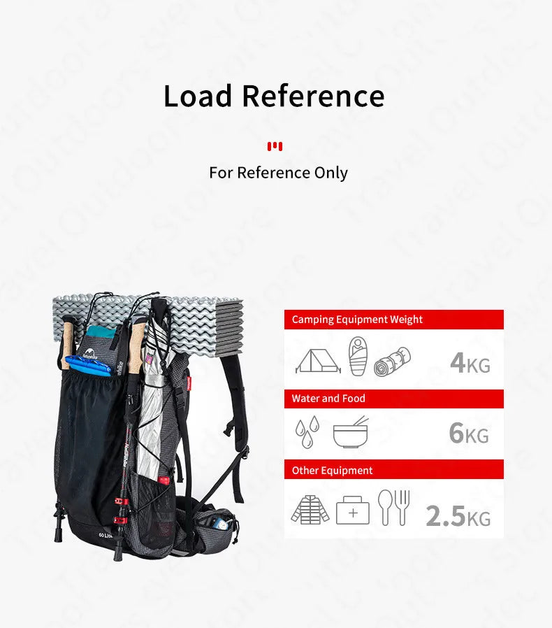 Outdoor Mountaining Backpack Waterproof High Capacity Sports Climbing Ultralight Hiking Travel Bag With Rain Cover