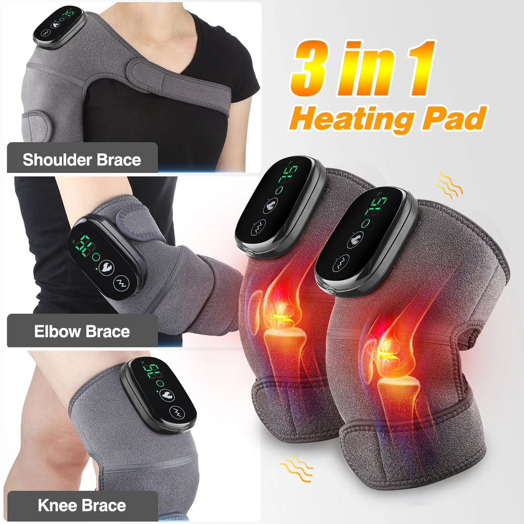 Heated Knee Massager with Vibration, Thermal Knee Pad for Knee, Shoulder and Elbow