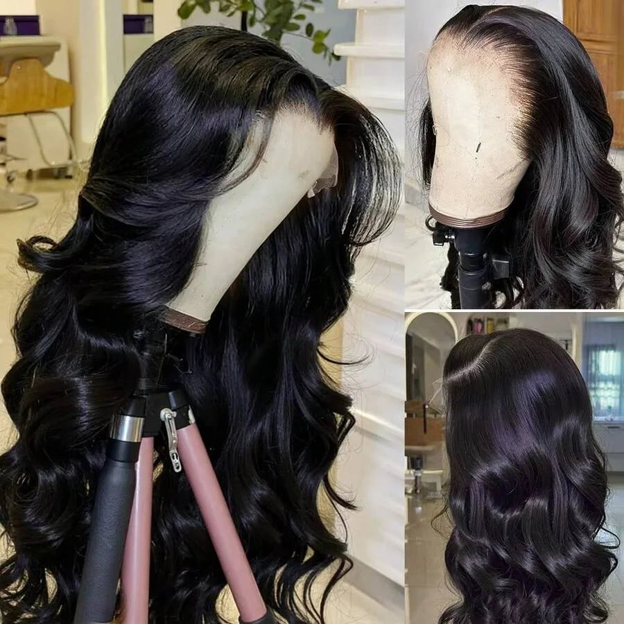 200%250% Density Natural Body Wave Texture, Breathable Lace Base With Body Wave 13x4 HD Lace Frontal Human Hair Wig