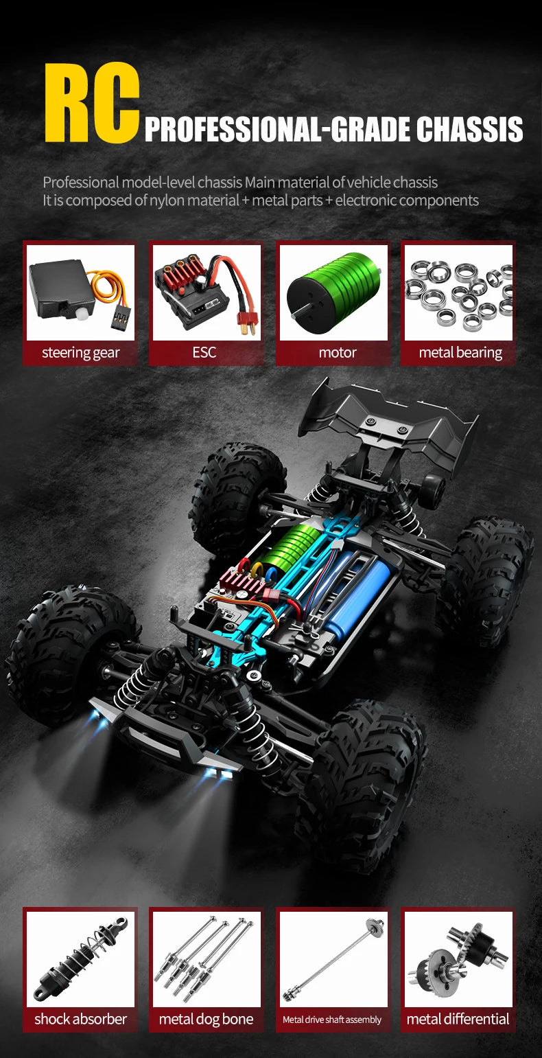 16101PRO 16102PRO RC Car Brushless 70 KM/h 4x4 Remote Control Go-Kart 2.4G Electric High-Speed Off-Road Drift Racing Toy Gift