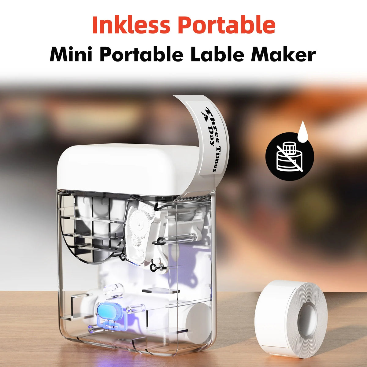 Mini Wireless Thermal Label Printer, Ink-Free