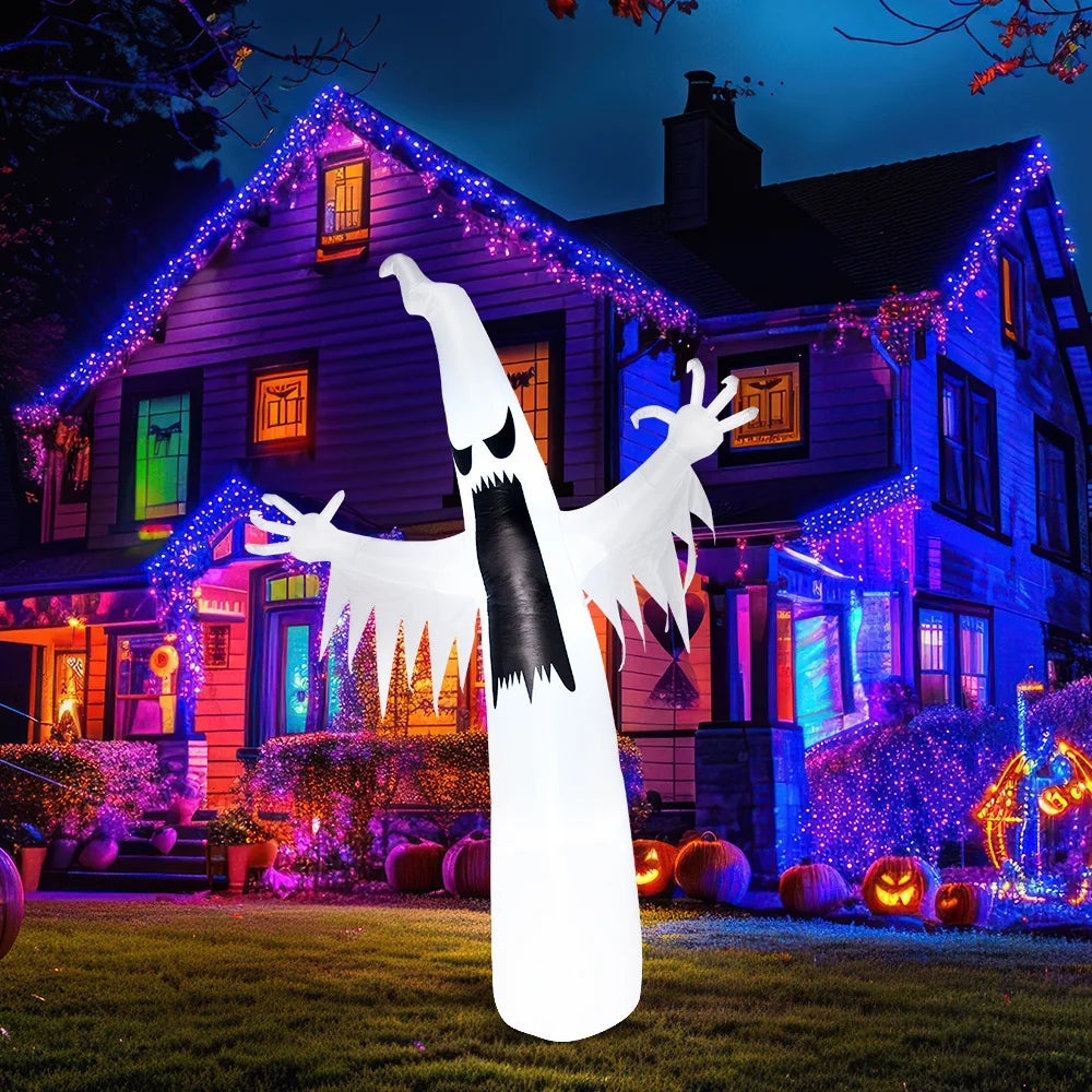Halloween 12 ft Inflatable Scary Ghost with LED Lights