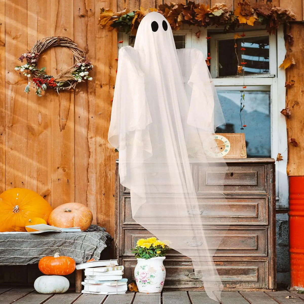 Halloween 47 in Hanging Light-Up Ghost with LED Lights
