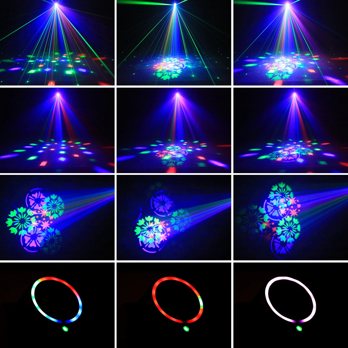Mini 30W Beam Pattern Moving Head Light RGB DMX Sound Activated Strobe Effect Stage Light for DJ Disco Party Christmas