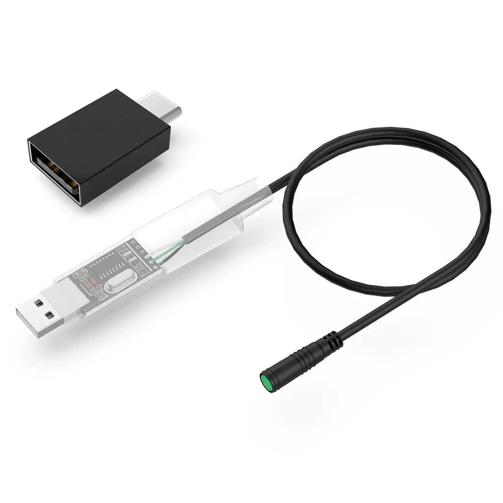 OTG-USB USB Programing Cables for Bafang Mid Drive Kit BBS01 BBS02B BBSHD to Changes PAS Speed Parameters 43.3" Length