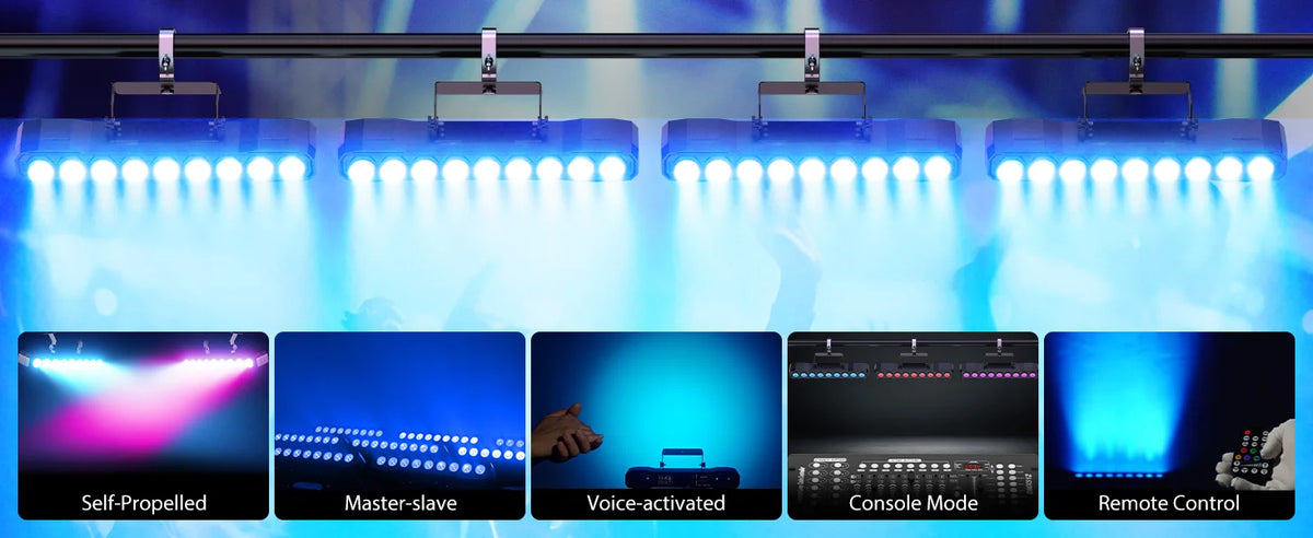U'King 60W Wall Wash Light Bar 9LEDs RGBW Stage Lights Bar DMX DJ Lights For Church Events Wedding DJ Disco Party Bar Show