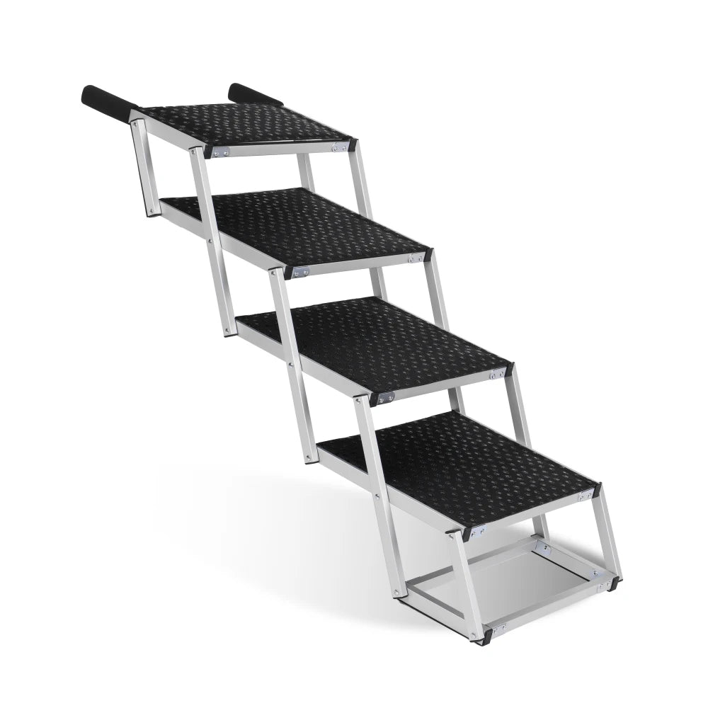 Lightweight Sturdy Foldable Dog Ramp Reinforced Non-Slip Pet Dog Stairs 250lbs Heavy Duty Load Capacity Portable Pet Access Ladder for Cars SUVs