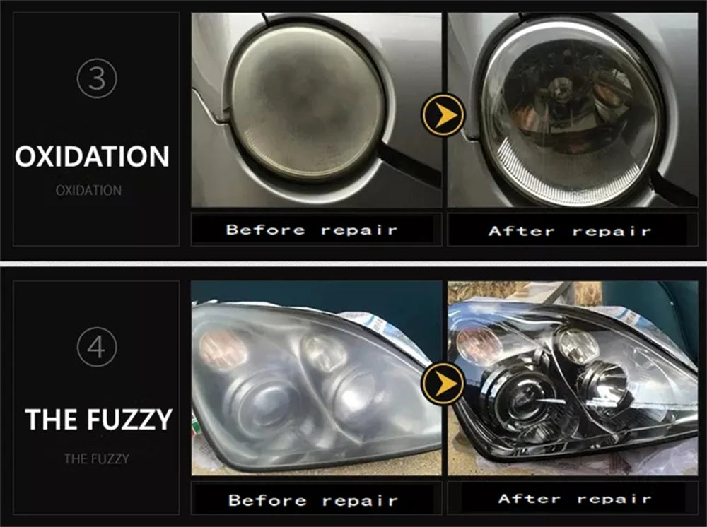 Car Headlight Restoration Polish Kit, 300ml