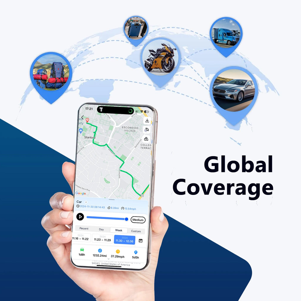 5m Accuracy GPS Tracker Smart Car Systems, Auto Anti-theft Real-time Locator Geofence Vibration Alert, Fee Required