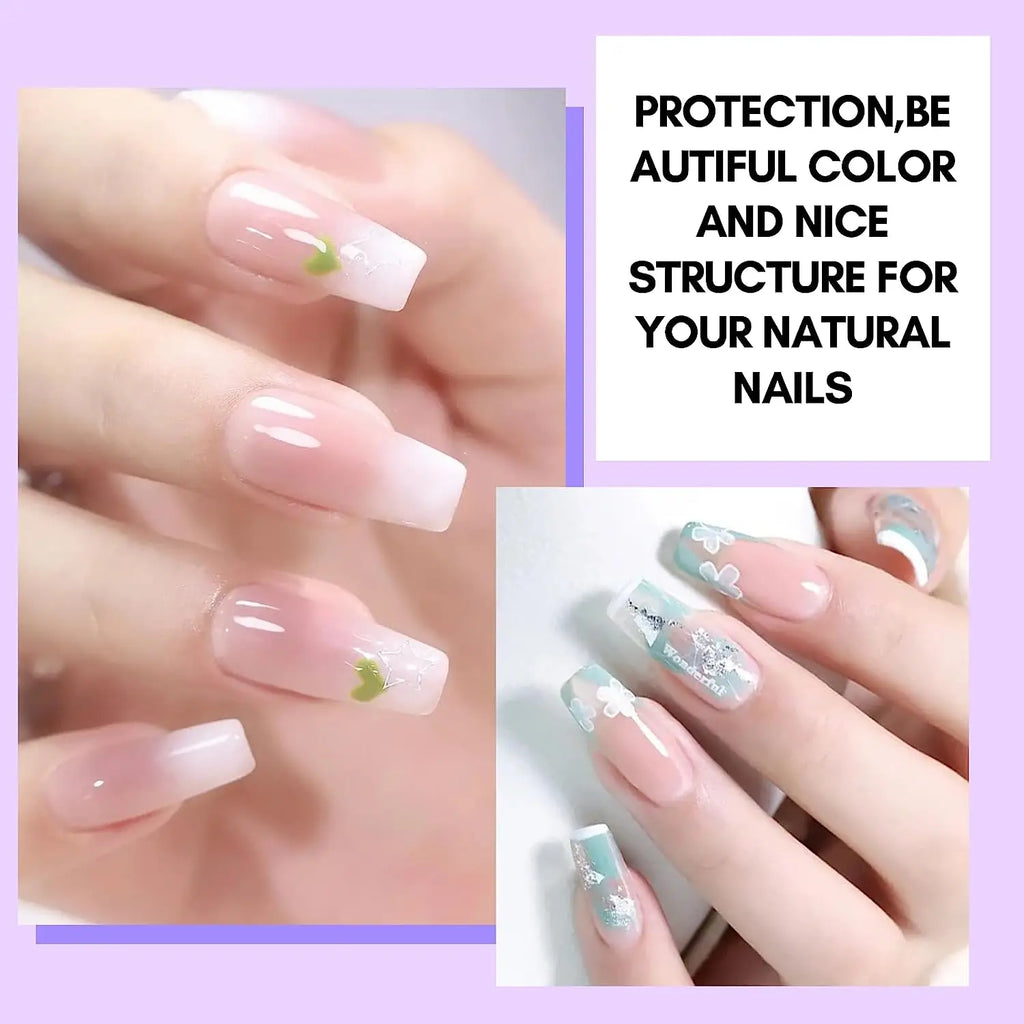Makartt 5-in-1 Builder Gels Nail Gel Extension Nail Strengthen & Nail Repair Base Coat Nail Polish Soak Off UV/LED Lamp Needed
