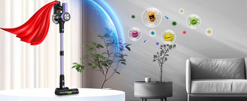 500W/55KPA Self-Standing Cordless Vacuum Cleaner,60 Mins Handheld Vacuum Cleaners,Smart LED Screen Vacuum for Rug/Fur
