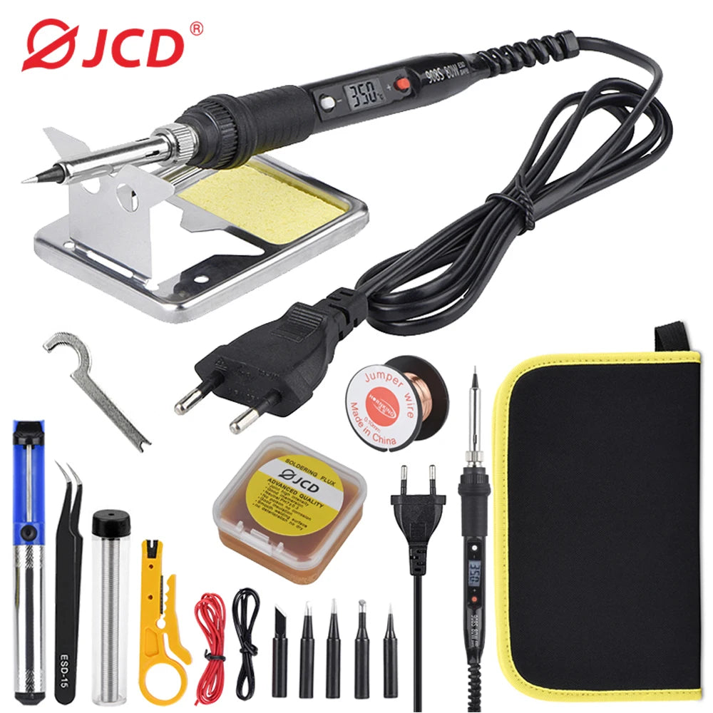 80W Electric Soldering Iron Kit with LCD Temperature Control, Tips and Solder Paste
