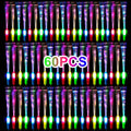 60pcs Colorful LED Glow Fiber Optic Fluorescent Sticks, Party Wands, Batons, DJ Flashing Glow Sticks, Bulk Foam Glow Sticks, Col