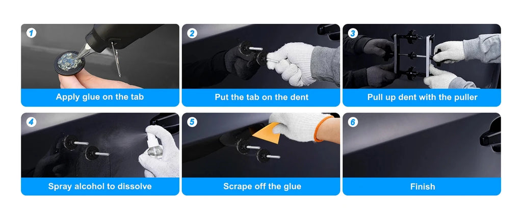 Super PDR Car Body Dent Repair Tool Professional Paintless Dent Removal Tool Set DIY Dent Puller Repair Tool with Slide Hammer