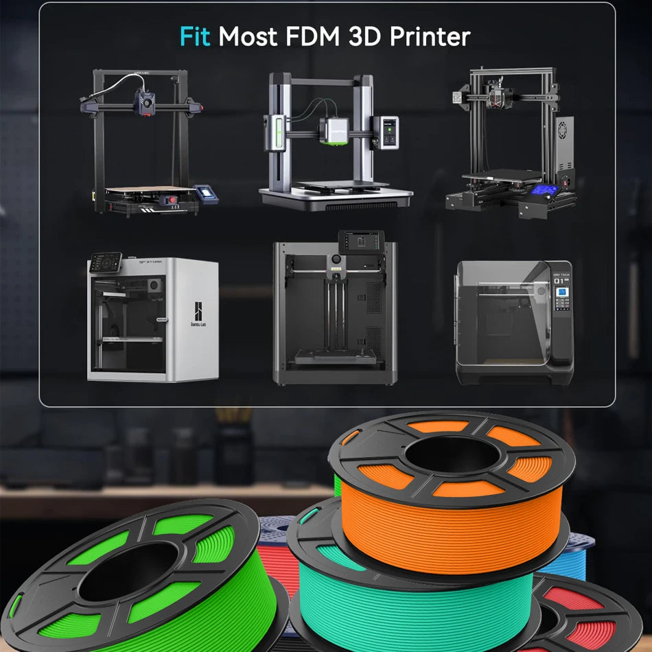 JAYO 4 Rolls High Speed Matte PETG 3D Printer Filament High Flow Speedy 50-600mm/s Matte Effect PETG 3D Printing Mateials for 3D Printer & Pen