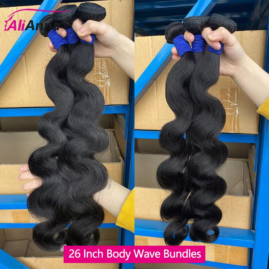 Body Wave Human Hair Bundles with 4x4 Closure