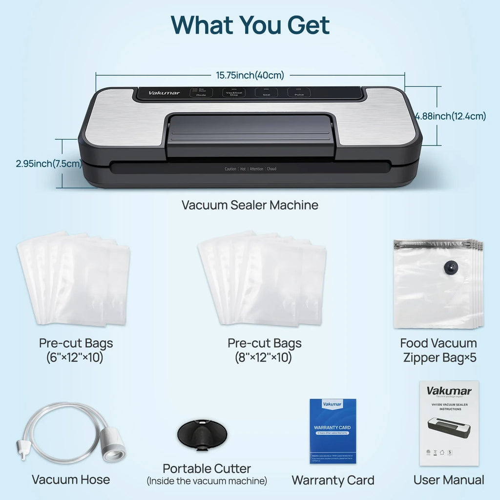 VH1506 vacuum sealer machine sous vide Handle type 80Kpa multifunctional and convenient vacume sealer Household