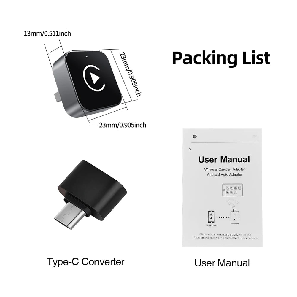 2-in-1 Wireless CarPlay & Android Auto Adapter