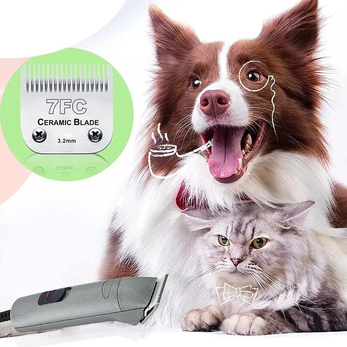 Detachable Dog Clipper Blades, 7FC