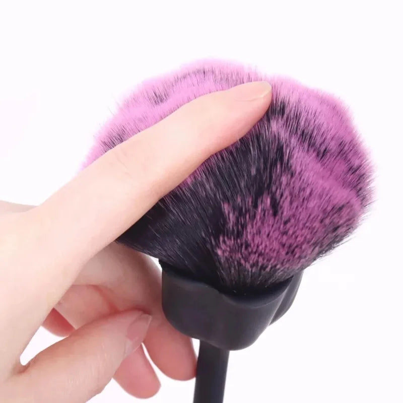 Fashion Rose Shaped Nail Brushes Women Manicure Nail Art Dust Brush Gel Polish Dust Cleaning Nail Brushes Tool Nail Supplies