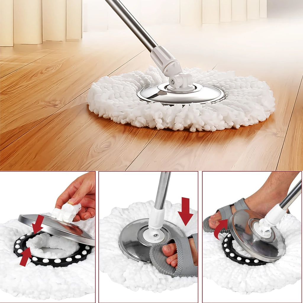 Microfiber Replacement Spin Mop Heads, 4 or 8 Pack