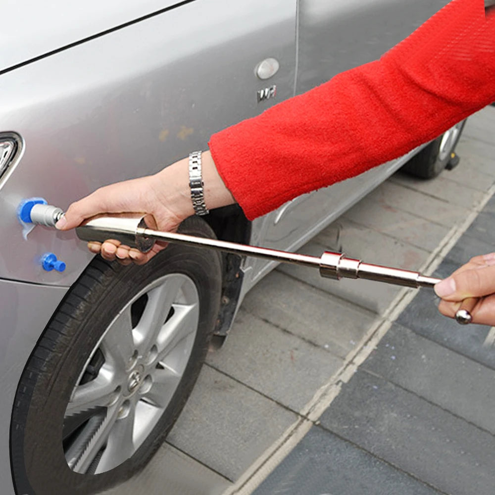 Universal Car Dent Puller Metal T Dent Repair Tool Auto Repair Sheet Metal Kit Slide Hammer Reverse Hammer Glue +18pcs Glue Pull