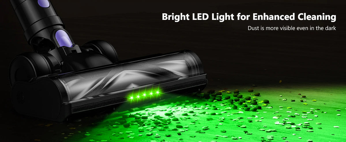 500W/55KPA Self-Standing Cordless Vacuum Cleaner,60 Mins Handheld Vacuum Cleaners,Smart LED Screen Vacuum for Rug/Fur