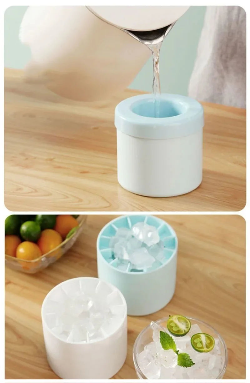 Round Silicone Ice Cube Mold Bucket