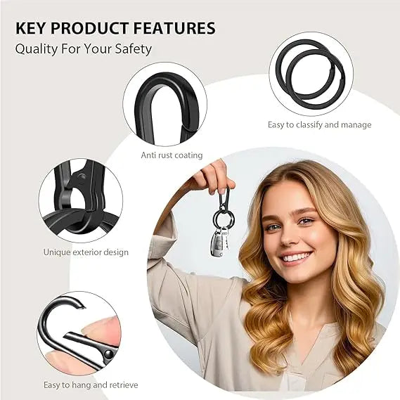 Metal Keychain Clip Hook Keychain Keyring Key Chain Ring Clip Holder for Car Keys