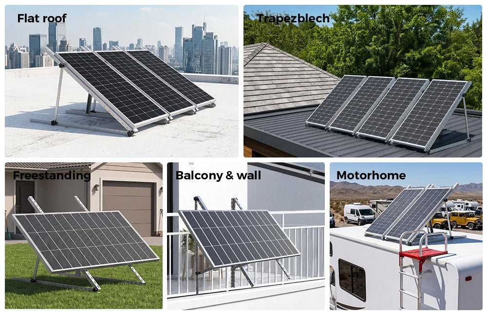 47/45 Inch Upgraded Adjustable Solar Panel Tilt Mount Bracket Foldable Tilt Legs Stand Supports 100‑500W Solar Panels 1/2/4 Pack for Roof RV Boat