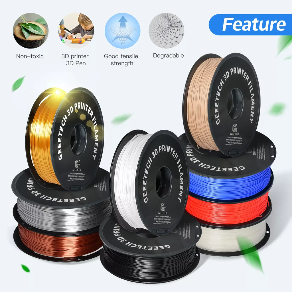 Geeetech PETG 3D Printer Filament 1.75mm 5kg, Durable Multi-Color Pack for FDM Printers
