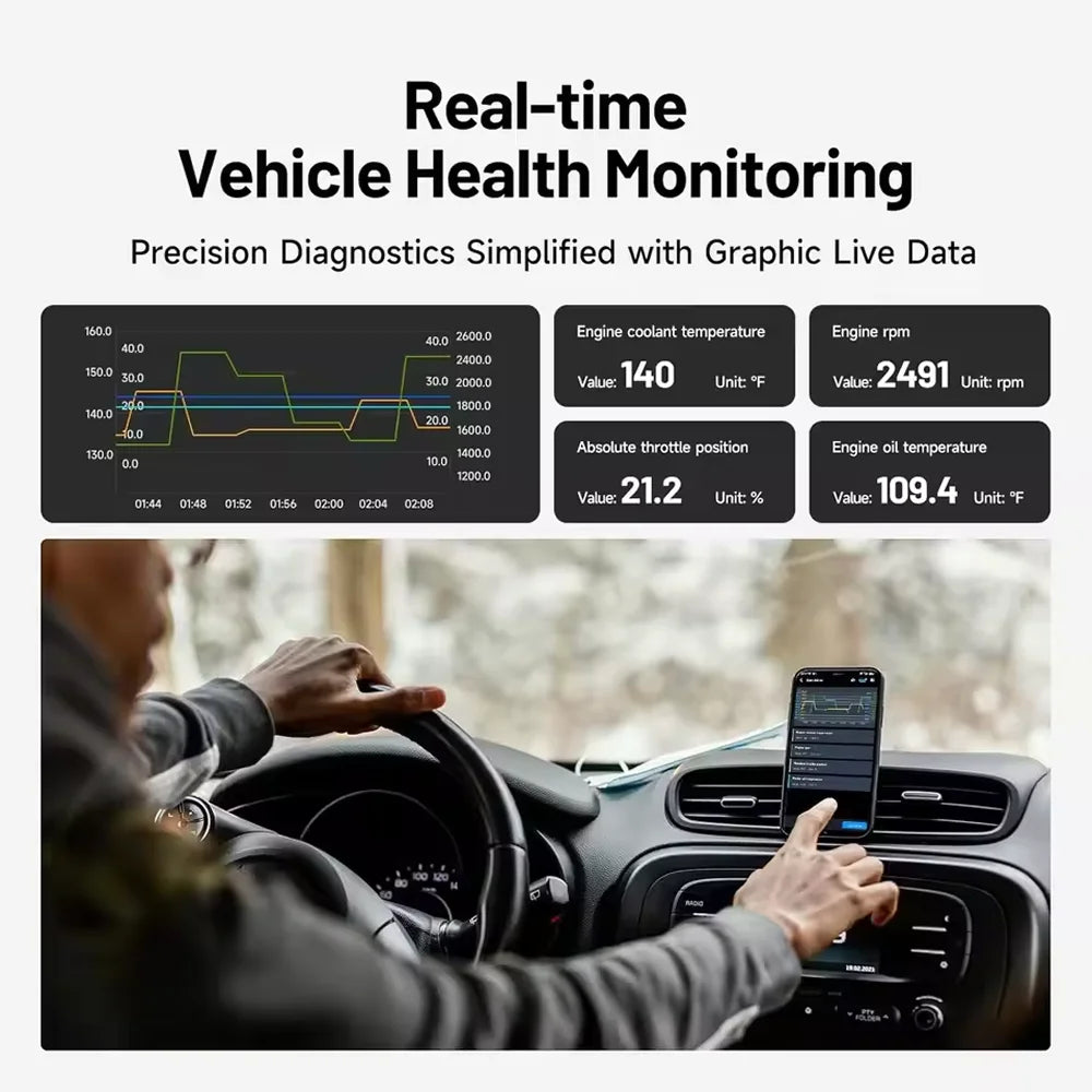 TOPDON CarPal OBD2 Scanner, All-System Car Diagnostic Tool with Battery Test and Smog Check