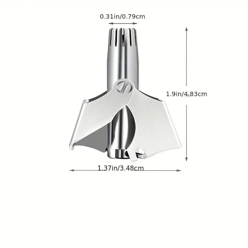 2-Pack Manual Stainless Steel Nose Hair Trimmer with Storage Box and Cleaning Brush