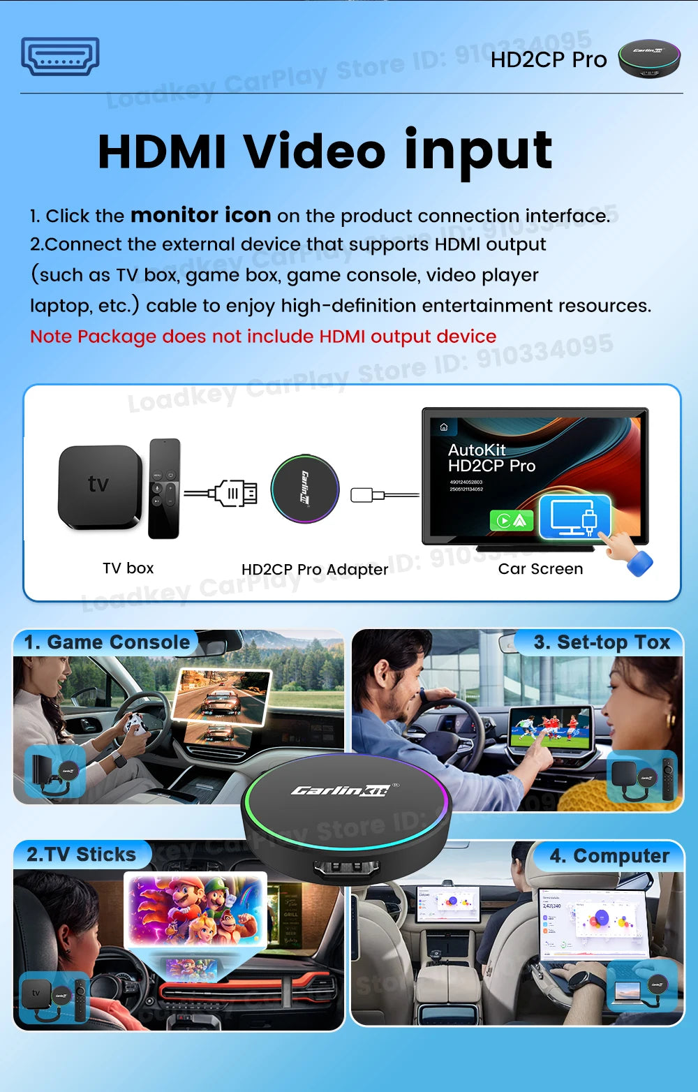 2026 CarlinKit HD2CP Pro CarPlay to HDMI Wireless Adapter CarPlay Android Auto 2K HDMI Input Support Tv Stick Laptop Tv Box 5.0
