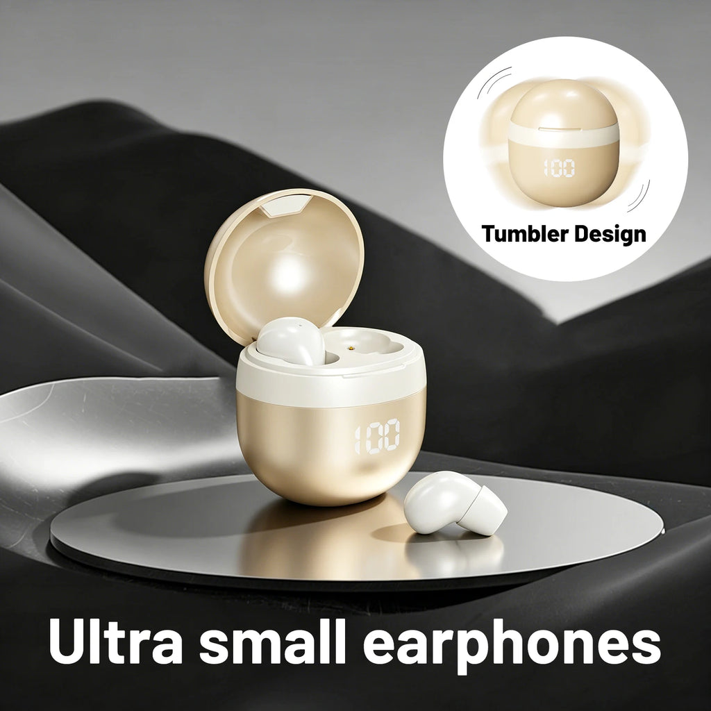 Small Wireless Bluetooth Headphones, Side Sleeping Not Pressing Ear And Sports Invisible In Ear Noise Cancelling Earphones, Low Latency