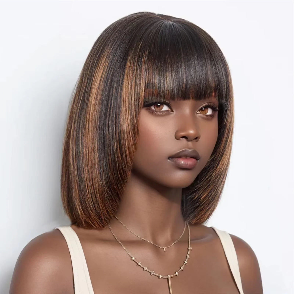 220% Density Ready To Go Glueless Human Hair Wigs 10 Inch 1B/30 Highlight Ombre Straight Wear And Go Glueless Bob Wig 2x1 Lace Closure Wig Human Hair