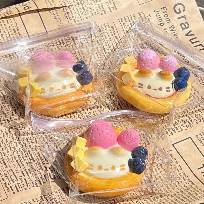 Kawaii Fruit Dessert Squishy Toy, Slow Rising Squeeze Stress Relief, Cute Bunny Cream Cake Fidget