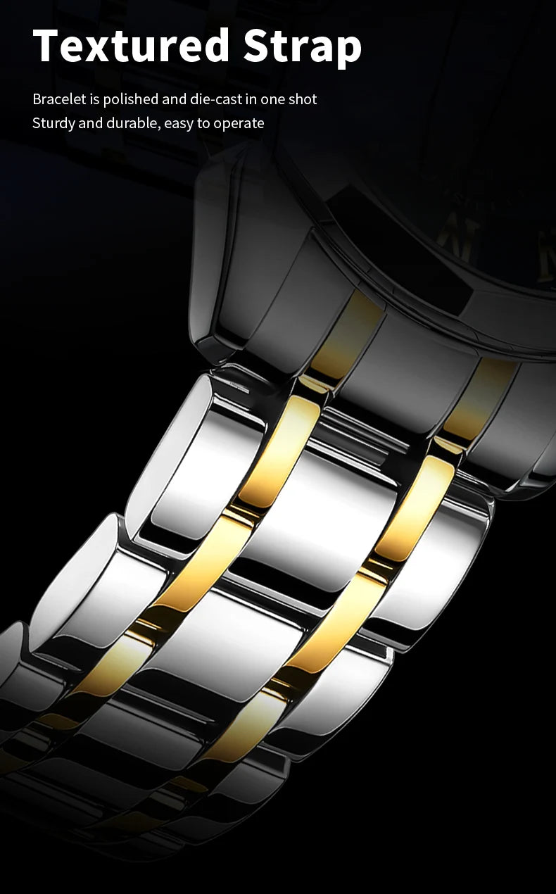 OLEVS Men's Chronograph Watch with Moon Phase, Waterproof Multifunction Quartz Wristwatch